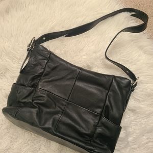 Black vintage leather purse